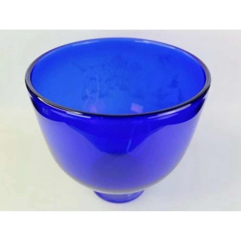 Arnold Larson Signed Cobalt Blue Etched Glass Bowl Hunting Dogs Pointers 7